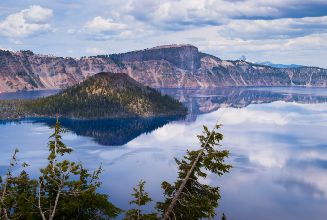 There's nothing quite like seeing the sky reflected in Crater Lake.